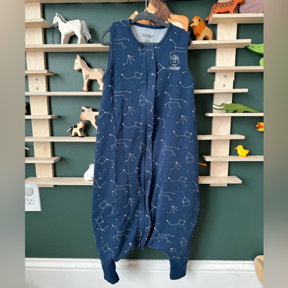 Woolino 4 Season® Baby Sleep Bag with Feet, Merino Wool, Night Sky™ 18-36m FLAW